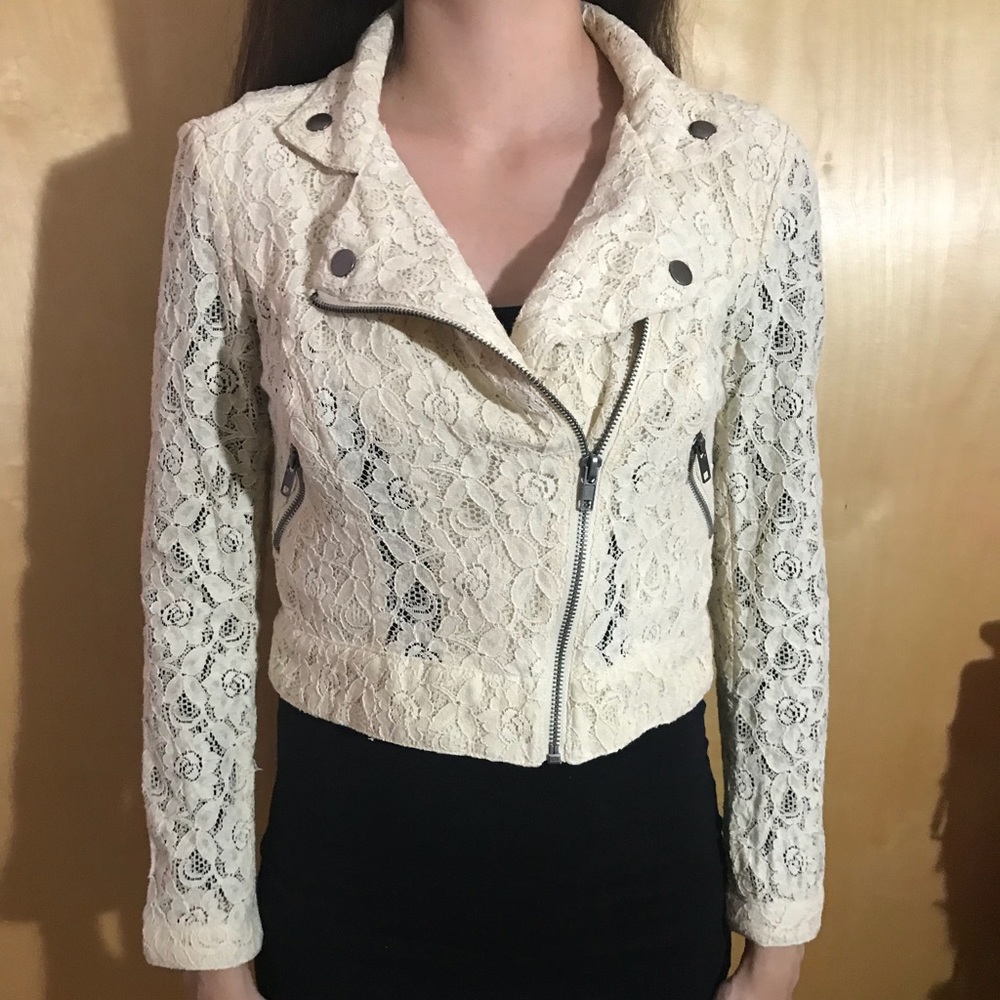 KIRRA Cropped Lace Blazer